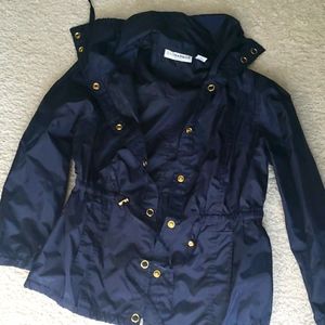 Women's navy blue wind breaker